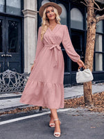 Maxi Jurk met V-hals en Luxe Kant - Maxi Dresses - Jurkjes.co
