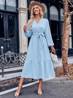 Maxi Jurk met V-hals en Luxe Kant - Maxi Dresses - Jurkjes.co