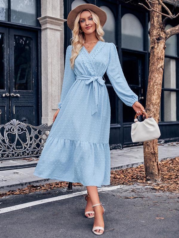 Maxi Jurk met V-hals en Luxe Kant - Maxi Dresses - Jurkjes.co