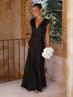 Maxi Jurk met V-hals en Luxe Stof - Group1 - Jurkjes.co