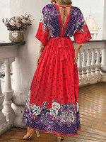 Maxi Jurk met V-hals en Paisley Bloemenprint - Maxi Dresses - Jurkjes.co