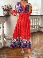 Maxi Jurk met V-hals en Paisley Bloemenprint - Maxi Dresses - Jurkjes.co