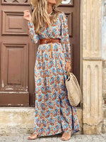 Maxi Jurk met V-hals en Paisley Print - Maxi Dresses - Jurkjes.co