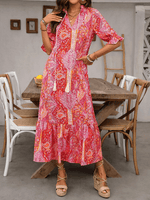 Maxi Jurk met V-hals en Paisley Print - Maxi Dresses - Jurkjes.co