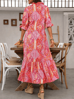 Maxi Jurk met V-hals en Paisley Print - Maxi Dresses - Jurkjes.co