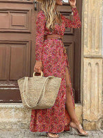 Maxi Jurk met V-hals en Paisley Print - Maxi Dresses - Jurkjes.co