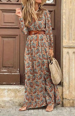 Maxi Jurk met V-hals en Paisley Print - Maxi Dresses - Jurkjes.co