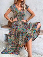 Maxi Jurk met V-hals en Paisley Print - Maxi Dresses - Jurkjes.co