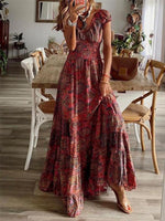 Maxi Jurk met V-hals en Paisley Print - Maxi Dresses - Jurkjes.co
