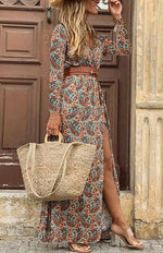 Maxi Jurk met V-hals en Paisley Print - Maxi Dresses - Jurkjes.co