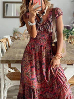 Maxi Jurk met V-hals en Paisley Print - Maxi Dresses - Jurkjes.co