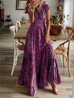 Maxi Jurk met V-hals en Paisley Print - Maxi Dresses - Jurkjes.co