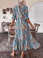 Maxi Jurk met V-hals en Paisley Print - Maxi Dresses - Jurkjes.co