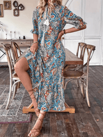 Maxi Jurk met V-hals en Paisley Print - Maxi Dresses - Jurkjes.co