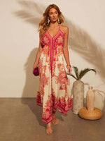 Maxi Jurk met V-hals en Paisley Print - Midi Dresses - Jurkjes.co