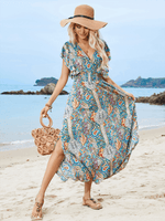 Maxi Jurk met V-hals en Paisleyprint - Group11 - Jurkjes.co