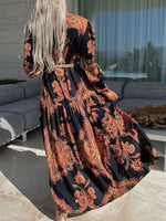 Maxi Jurk met V-hals en Paisleyprint - Maxi Dresses - Jurkjes.co
