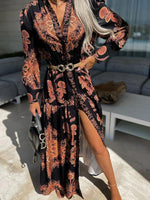 Maxi Jurk met V-hals en Paisleyprint - Maxi Dresses - Jurkjes.co