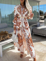 Maxi Jurk met V-hals en Paisleyprint - Maxi Dresses - Jurkjes.co