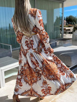 Maxi Jurk met V-hals en Paisleyprint - Maxi Dresses - Jurkjes.co