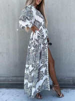 Maxi Jurk met V-hals en Paisleyprint - Maxi Dresses - Jurkjes.co