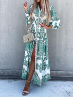 Maxi Jurk met V-hals en Paisleyprint - Maxi Dresses - Jurkjes.co
