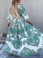 Maxi Jurk met V-hals en Paisleyprint - Maxi Dresses - Jurkjes.co
