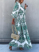 Maxi Jurk met V-hals en Paisleyprint - Maxi Dresses - Jurkjes.co