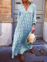 Maxi Jurk met V-hals en Paisleyprint - Maxi Dresses - Jurkjes.co