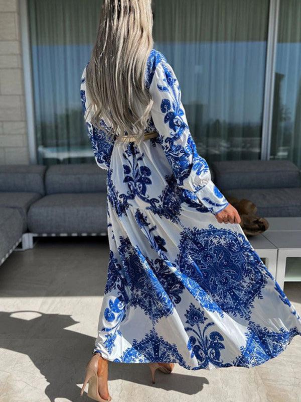 Maxi Jurk met V-hals en Paisleyprint - Maxi Dresses - Jurkjes.co