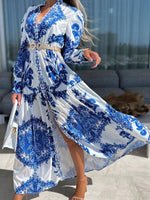 Maxi Jurk met V-hals en Paisleyprint - Maxi Dresses - Jurkjes.co