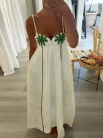 Maxi Jurk met V-hals en Palmboomprint - Group13 - Jurkjes.co