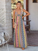 Maxi Jurk met V-hals en Patchwork Print - Group3 - Jurkjes.co