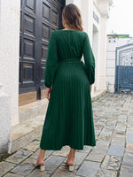 Maxi Jurk met V-hals en Plooirok - Maxi Dresses - Jurkjes.co