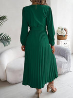 Maxi Jurk met V-hals en Plooirok - Maxi Dresses - Jurkjes.co