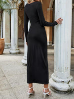 Maxi Jurk met V-hals en Plooirok - Maxi Dresses - Jurkjes.co