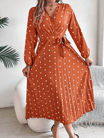 Maxi Jurk met V-hals en Polka Dots - Maxi Dresses - Jurkjes.co