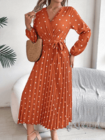 Maxi Jurk met V-hals en Polka Dots - Maxi Dresses - Jurkjes.co