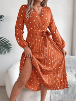 Maxi Jurk met V-hals en Polka Dots - Maxi Dresses - Jurkjes.co
