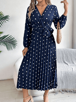 Maxi Jurk met V-hals en Polka Dots - Maxi Dresses - Jurkjes.co