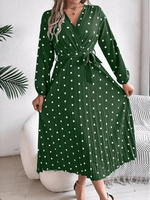 Maxi Jurk met V-hals en Polka Dots - Maxi Dresses - Jurkjes.co
