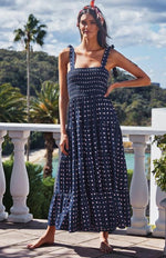Maxi Jurk met V-hals en Polkadot - Maxi Dresses - Jurkjes.co