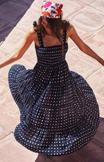 Maxi Jurk met V-hals en Polkadot - Maxi Dresses - Jurkjes.co