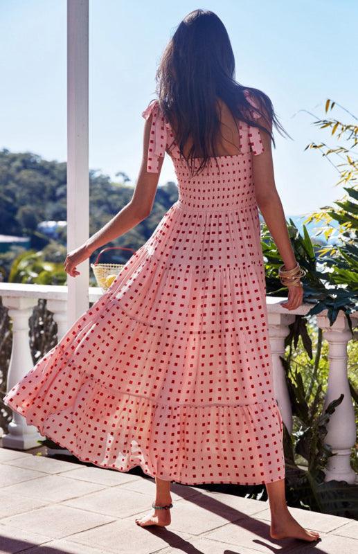 Maxi Jurk met V-hals en Polkadot - Maxi Dresses - Jurkjes.co