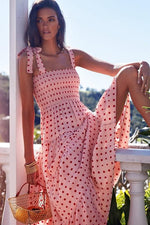 Maxi Jurk met V-hals en Polkadot - Maxi Dresses - Jurkjes.co