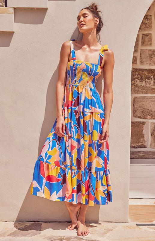 Maxi Jurk met V-hals en Polkadot - Maxi Dresses - Jurkjes.co