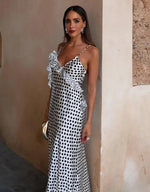 Maxi Jurk met V-hals en Polkadot Print - Group10 - Jurkjes.co