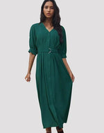 Maxi Jurk met V-hals en Riem - Group12 - Jurkjes.co