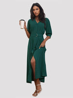 Maxi Jurk met V-hals en Riem - Group12 - Jurkjes.co