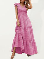 Maxi Jurk met V-hals en Stijlvol Design - Maxi Dresses - Jurkjes.co
